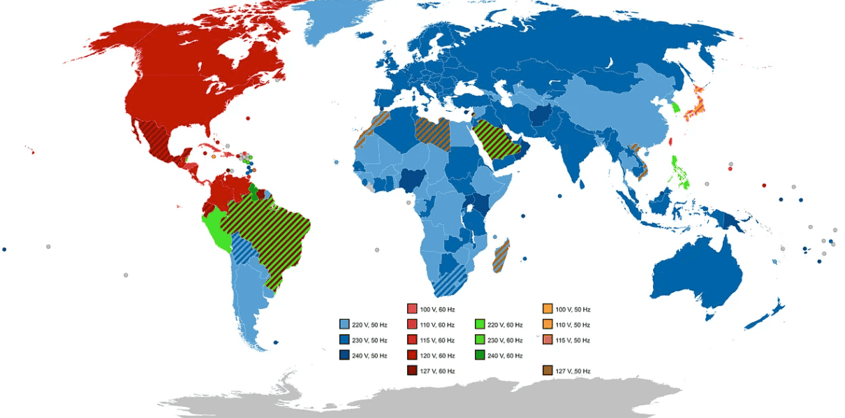 Розетки и напряжение в Колумбии