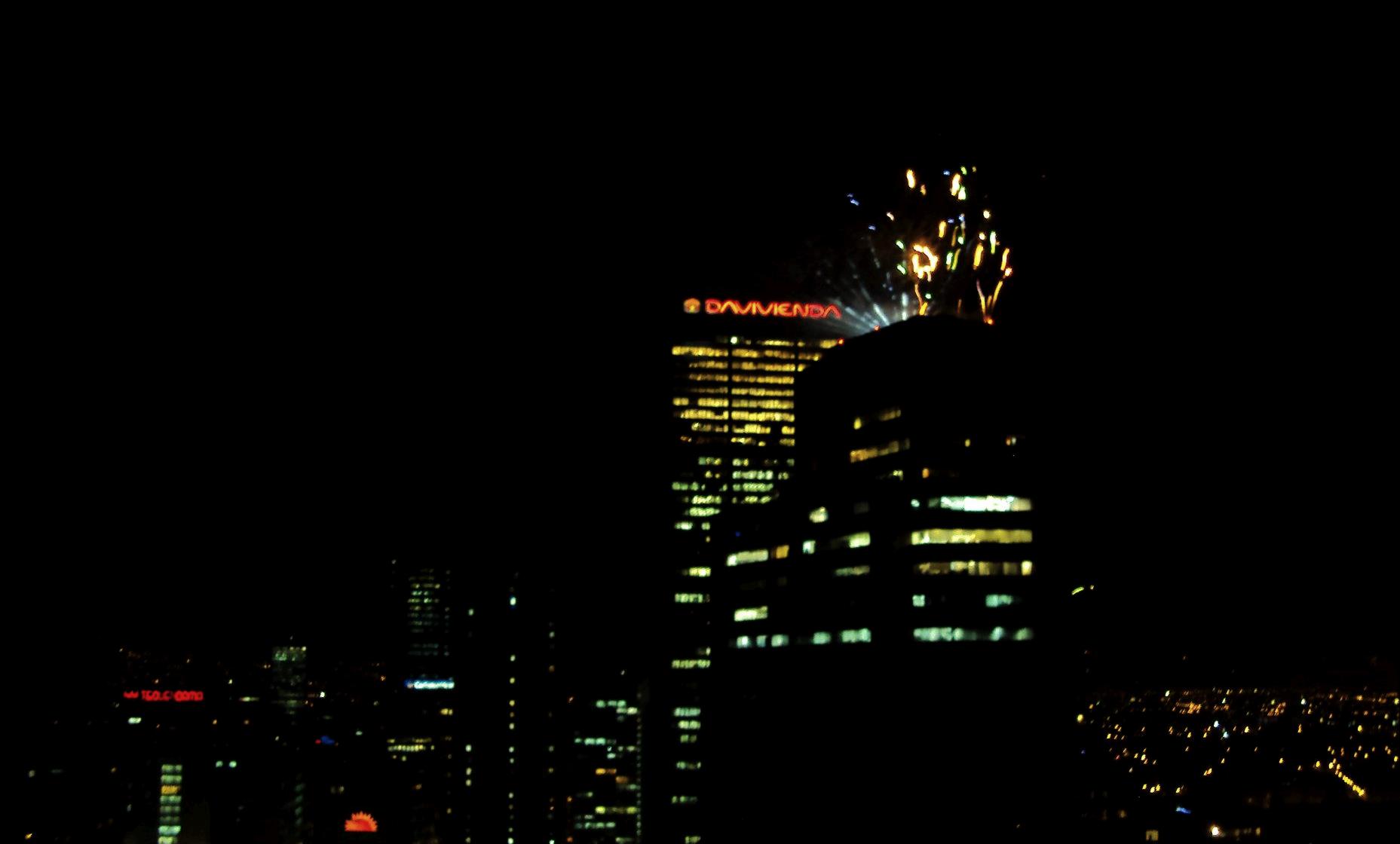 Fireworks over a Colombian city